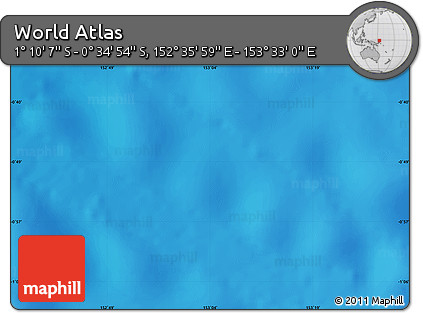 Physical Map of the Area around 0° 52' 31" S, 153° 4' 29" E