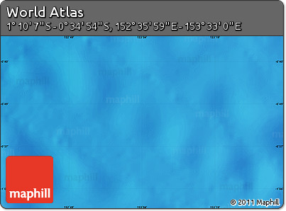 Physical Map of the Area around 0° 52' 31" S, 153° 4' 29" E