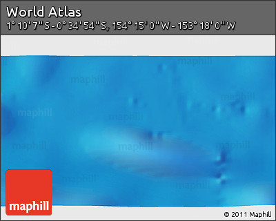 Physical 3D Map of the Area around 0° 52' 31" S, 153° 46' 30" W
