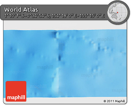 Shaded Relief 3D Map of the Area around 0° 52' 31" S, 154° 46' 30" E
