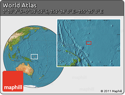 Satellite Location Map of the Area around 0° 52' 31" S, 154° 46' 30" E