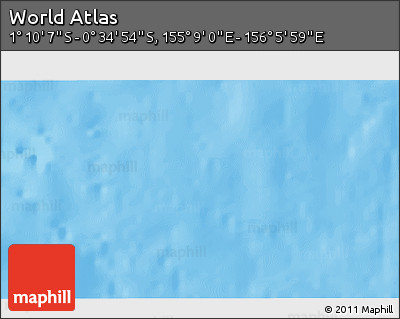 Shaded Relief 3D Map of the Area around 0° 52' 31" S, 155° 37' 30" E