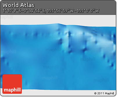 Physical 3D Map of the Area around 0° 52' 31" S, 155° 28' 29" W