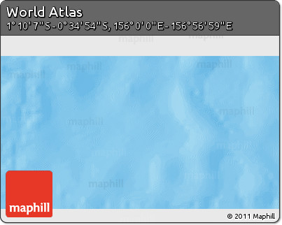 Physical 3D Map of the Area around 0° 52' 31" S, 156° 28' 29" E