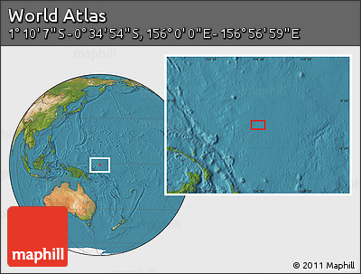Satellite Location Map of the Area around 0° 52' 31" S, 156° 28' 29" E