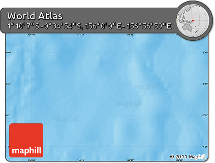 Physical Map of the Area around 0° 52' 31" S, 156° 28' 29" E