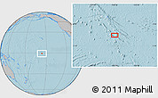 Gray Location Map of the area around 0° 52' 31" S, 156° 19' 29" W, hill shading