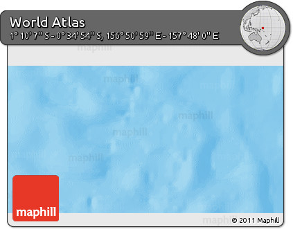 Shaded Relief 3D Map of the Area around 0° 52' 31" S, 157° 19' 29" E