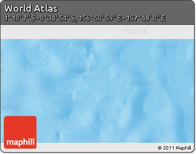 Shaded Relief 3D Map of the Area around 0° 52' 31" S, 157° 19' 29" E