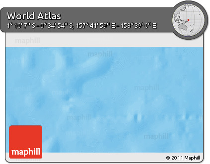 Shaded Relief 3D Map of the Area around 0° 52' 31" S, 158° 10' 30" E