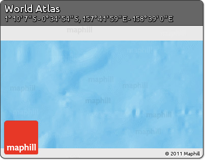 Shaded Relief 3D Map of the Area around 0° 52' 31" S, 158° 10' 30" E