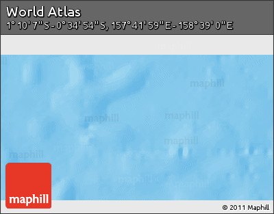 Shaded Relief 3D Map of the Area around 0° 52' 31" S, 158° 10' 30" E