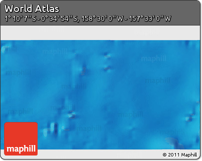 Physical 3D Map of the Area around 0° 52' 31" S, 158° 1' 30" W