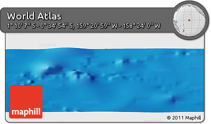 Physical Panoramic Map of the Area around 0° 52' 31" S, 158° 52' 30" W