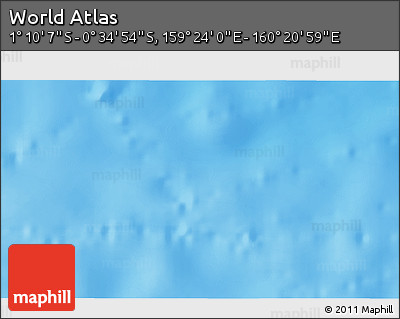 Shaded Relief 3D Map of the Area around 0° 52' 31" S, 159° 52' 30" E