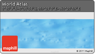 Shaded Relief Panoramic Map of the Area around 0° 52' 31" S, 159° 52' 30" E