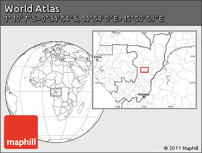 Blank Location Map of the Area around 0° 52' 31" S, 15° 22' 30" E