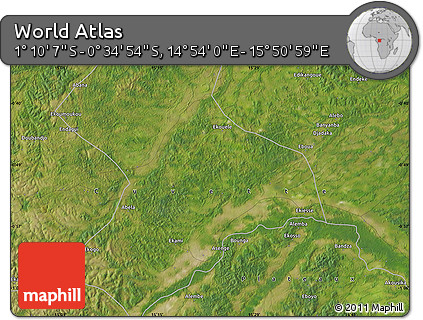Satellite Map of the Area around 0° 52' 31" S, 15° 22' 30" E