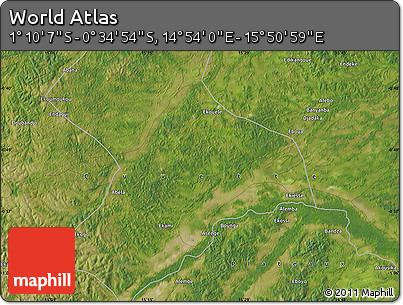 Satellite Map of the Area around 0° 52' 31" S, 15° 22' 30" E