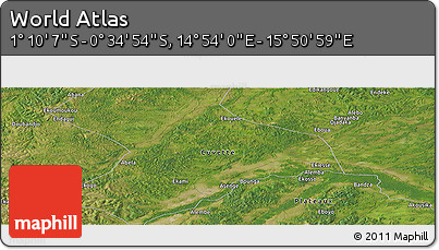 Satellite Panoramic Map of the Area around 0° 52' 31" S, 15° 22' 30" E