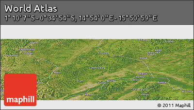 Satellite Panoramic Map of the Area around 0° 52' 31" S, 15° 22' 30" E