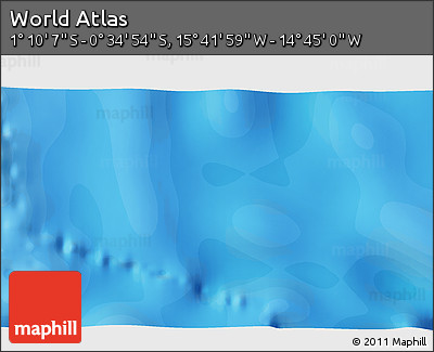 Political 3D Map of the Area around 0° 52' 31" S, 15° 13' 29" W