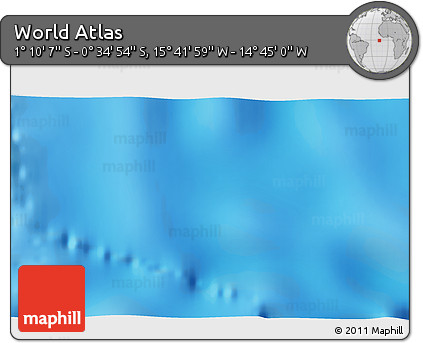 Shaded Relief 3D Map of the Area around 0° 52' 31" S, 15° 13' 29" W
