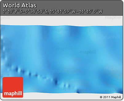 Shaded Relief 3D Map of the Area around 0° 52' 31" S, 15° 13' 29" W