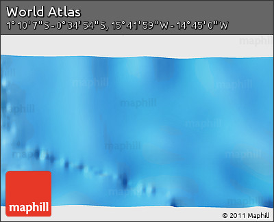 Shaded Relief 3D Map of the Area around 0° 52' 31" S, 15° 13' 29" W