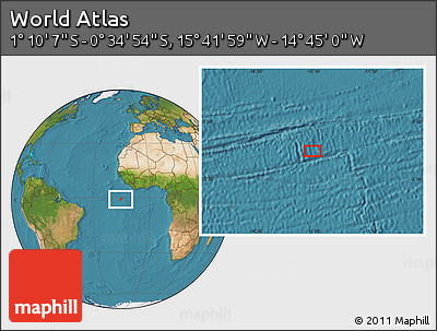 Satellite Location Map of the Area around 0° 52' 31" S, 15° 13' 29" W