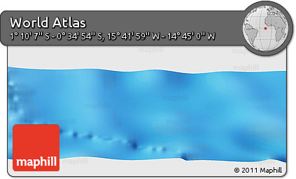 Shaded Relief Panoramic Map of the Area around 0° 52' 31" S, 15° 13' 29" W