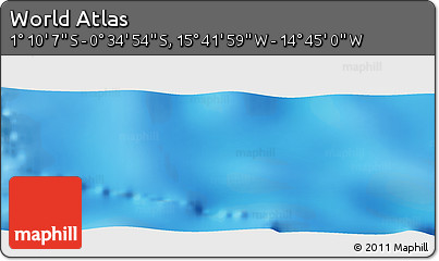 Shaded Relief Panoramic Map of the Area around 0° 52' 31" S, 15° 13' 29" W