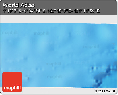 Physical 3D Map of the Area around 0° 52' 31" S, 160° 43' 29" E