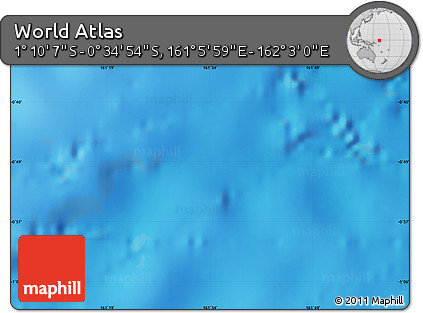 Physical Map of the Area around 0° 52' 31" S, 161° 34' 29" E