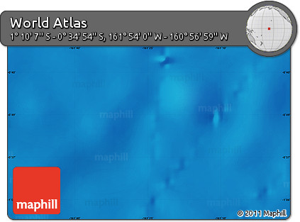 Physical Map of the Area around 0° 52' 31" S, 161° 25' 30" W