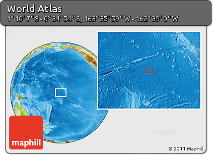 Physical Location Map of the Area around 0° 52' 31" S, 163° 7' 30" W