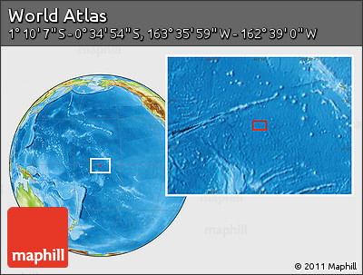 Physical Location Map of the Area around 0° 52' 31" S, 163° 7' 30" W