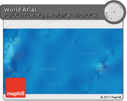 Physical 3D Map of the Area around 0° 52' 31" S, 163° 58' 29" W