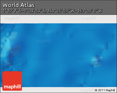 Physical 3D Map of the Area around 0° 52' 31" S, 163° 58' 29" W