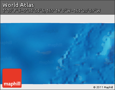 Shaded Relief 3D Map of the Area around 0° 52' 31" S, 164° 49' 29" W
