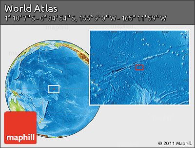 Physical Location Map of the Area around 0° 52' 31" S, 165° 40' 30" W