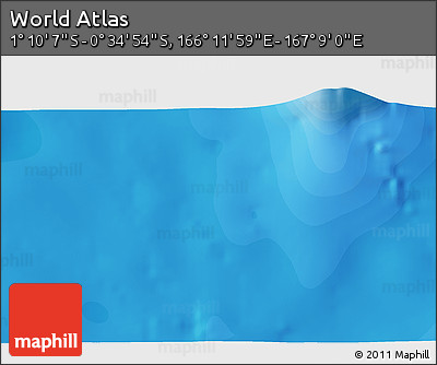 Political 3D Map of the Area around 0° 52' 31" S, 166° 40' 30" E