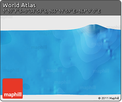 Political 3D Map of the Area around 0° 52' 31" S, 166° 40' 30" E