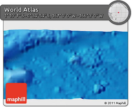 Physical 3D Map of the Area around 0° 52' 31" S, 166° 31' 30" W