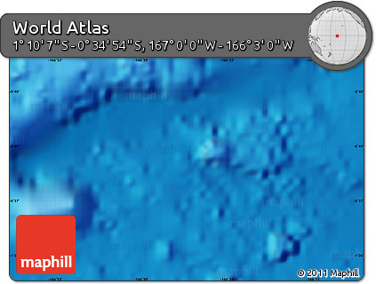 Physical Map of the Area around 0° 52' 31" S, 166° 31' 30" W