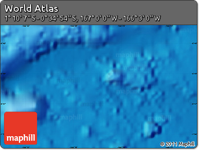 Physical Map of the Area around 0° 52' 31" S, 166° 31' 30" W