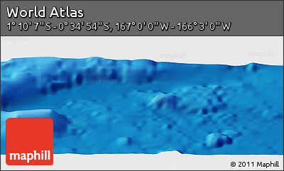 Physical Panoramic Map of the Area around 0° 52' 31" S, 166° 31' 30" W