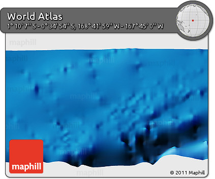 Physical 3D Map of the Area around 0° 52' 31" S, 168° 13' 29" W