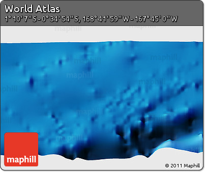 Physical 3D Map of the Area around 0° 52' 31" S, 168° 13' 29" W