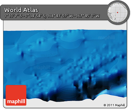 Political 3D Map of the Area around 0° 52' 31" S, 168° 13' 29" W